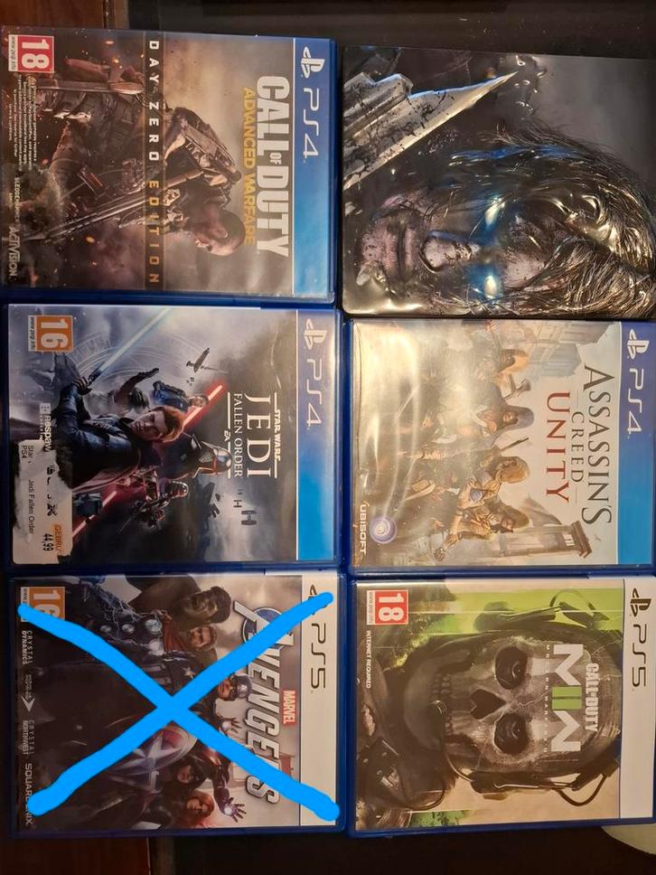 PS4 & PS5 Games - 6 Stuks, Spelcomputers en Games, Games | Overige, Zo goed als nieuw, Avontuur en Actie, 1 speler, Vanaf 18 jaar
