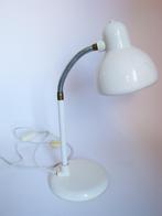 vintage bureau tafellamp '70 metaal wit buigarm hustadt., Huis en Inrichting, Lampen | Tafellampen, Minder dan 50 cm, Gebruikt