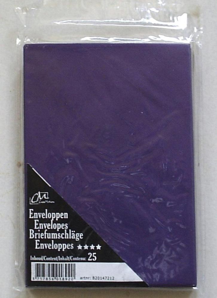 Pakje met 25x paarse enveloppen. Nieuw in de verpakking, Hobby en Vrije tijd, Kaarten | Zelf maken, Nieuw, Overige typen, Overige thema's