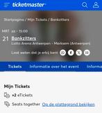 2 Bankzitters kaartjes Antwerpen, Twee personen, Maart