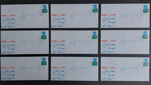 Serie van 9 enveloppen van de Uiver tour in 1999 (K1044), Verzamelen, Luchtvaart en Vliegtuigspotten, Gebruikt, Overige typen