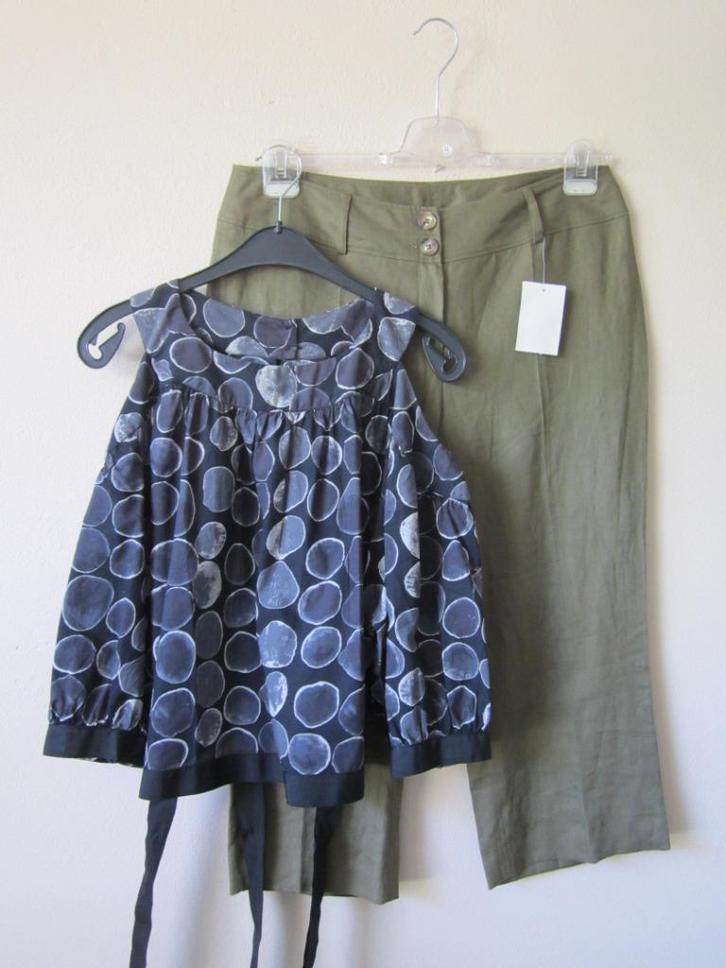 Cora Kemperman blouse met linnen Promiss broek. Maat 42, Kleding | Dames, Blouses en Tunieken, Zo goed als nieuw, Maat 42/44 (L)