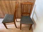 Eetkamerstoelen - hout, Huis en Inrichting, Stoelen, Ophalen, Twee, Bruin, Zo goed als nieuw