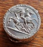 antiek zilver pillendoos St. Joris & de draak, Antiek en Kunst, Verzenden, Zilver
