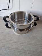 2 delige amc pan met stoom opzet, Huis en Inrichting, Ophalen, Gebruikt, Rvs