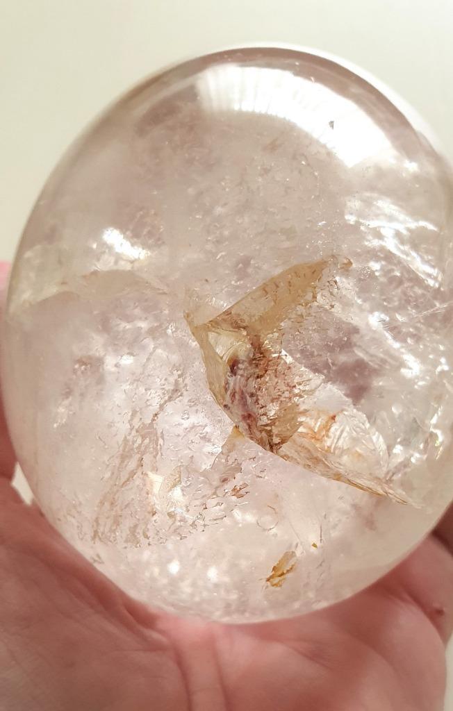 Himalaya kristal met hematoide, Lingam geslepen 815 Gr, Verzamelen, Mineralen en Fossielen, Mineraal, Verzenden