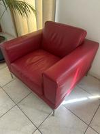 Rode Leren Ikea Fauteuil, Huis en Inrichting, Fauteuils, Ophalen, Gebruikt, Leer, 75 tot 100 cm