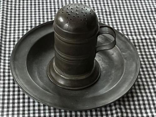 TINNEN BORD/FRUITSCHAAL, STROOIBUS ENGELS, Antiek en Kunst, Antiek | Tin, Verzenden