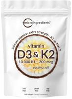 Vitamine D3 10.000 IU & K2 200mcg softgel per 300Stuks, Ophalen of Verzenden, Nieuw, Overige typen