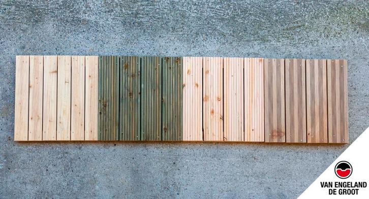 Vlonderplanken en onderleg balken, Tuin en Terras, Terrasdelen en Vlonders, Nieuw, Hout, Ophalen