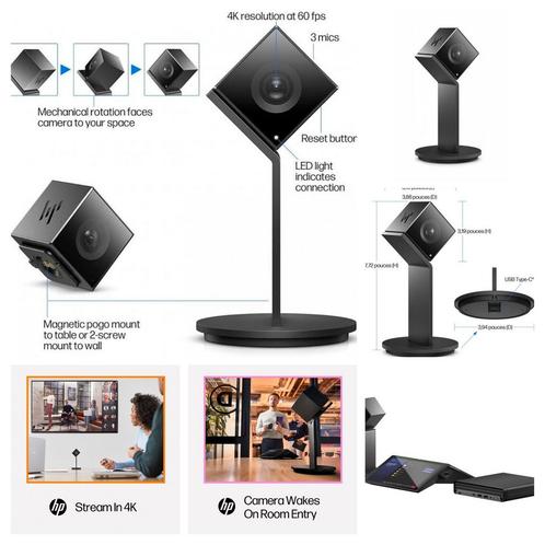 Hp presence see 4k ai-camera kit nieuw in de verpakking, Computers en Software, Webcams, Nieuw, Draadloos, Windows, Android, Microfoon