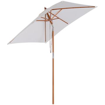 Kantelbare Parasol Hout Rechthoekig 200x150x235 cm - Creme beschikbaar voor biedingen