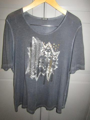G542 Gerry Weber mt 48 T-shirt denim blauw studs koper dyed beschikbaar voor biedingen