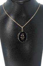 Foto medaillon antiek 14k goud hanger emaille ketting dames, Sieraden, Tassen en Uiterlijk, Antieke sieraden, Verzenden, Goud