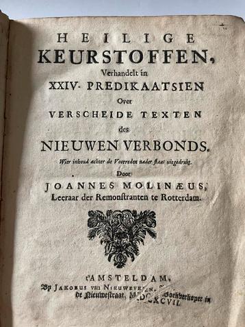 Heilige Keurstoffen, Molinæus, 1707 beschikbaar voor biedingen