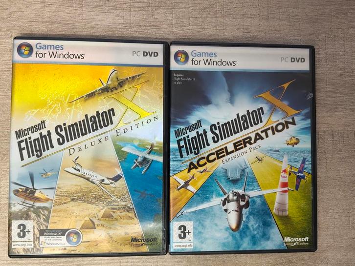 Flight Simulator X Deluxe + Acceleration Pack, Spelcomputers en Games, Games | Pc, Gebruikt, Simulatie, 1 speler, Vanaf 3 jaar