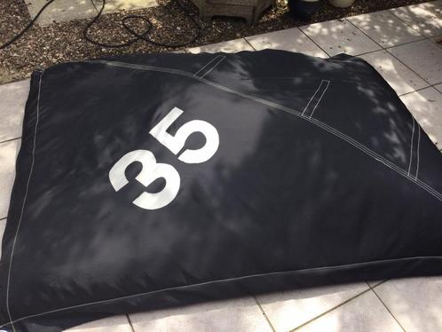 Ligzak zitzak zwart, groot - gemaakt door een zeilmaker zgan, Tuin en Terras, Ligbedden, Nieuw, Overige materialen, Ophalen