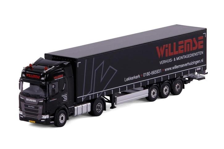 Scania R Highline met Schuifzeiloplegger - Willemse, Hobby en Vrije tijd, Modelauto's | 1:50, Nieuw, Bus of Vrachtwagen, Overige merken