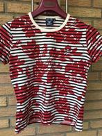 Donaldson t-shirt rood wit gestreept met bloem motief 36 / S, Verzenden, Donaldson, Nieuw, Korte mouw