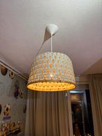 Blauw-grijze bamboe hanglamp, Ophalen of Verzenden, Zo goed als nieuw, Overige materialen, Minder dan 50 cm