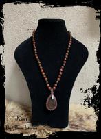Bronziet & Goldstone Macramé Ketting, Sieraden, Tassen en Uiterlijk, Kettingen, Bruin, Nieuw, Ophalen of Verzenden, Steen of Mineraal