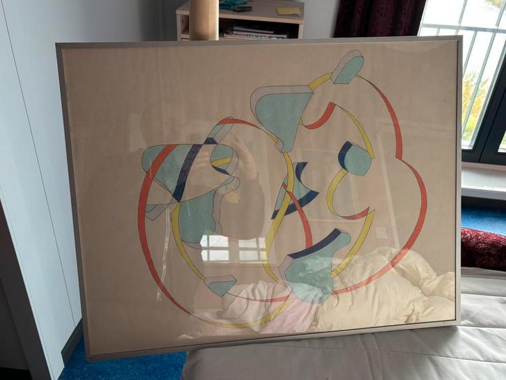 Tom Gouka - Abstracte Tekening, Antiek en Kunst, Kunst | Tekeningen en Foto's, Ophalen