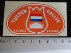 sticker tulpen rallye rac west holland logo 38x, Verzenden, Zo goed als nieuw, Auto of Motor