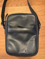 Zwarte leren heren schoudertas - 21x16 cm, Overige merken, Zwart, Nieuw, Ophalen of Verzenden
