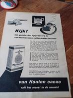 Paginagrote advertentie van Houten cacao 1955, Verzamelen, Merken en Reclamevoorwerpen, Ophalen of Verzenden, Zo goed als nieuw