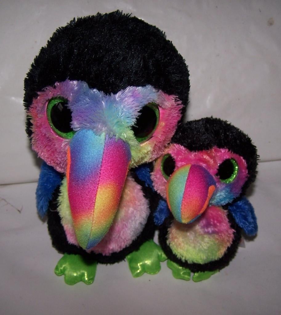2 Ty Beanie Boo Toekan knuffels. Zie foto's., Kinderen en Baby's, Speelgoed | Knuffels en Pluche, Ophalen of Verzenden, Zo goed als nieuw