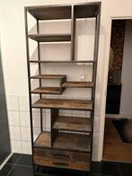 Metalen vakkenkast met sloophout - Industrieel, Ophalen, 50 tot 100 cm, Zo goed als nieuw, Metaal