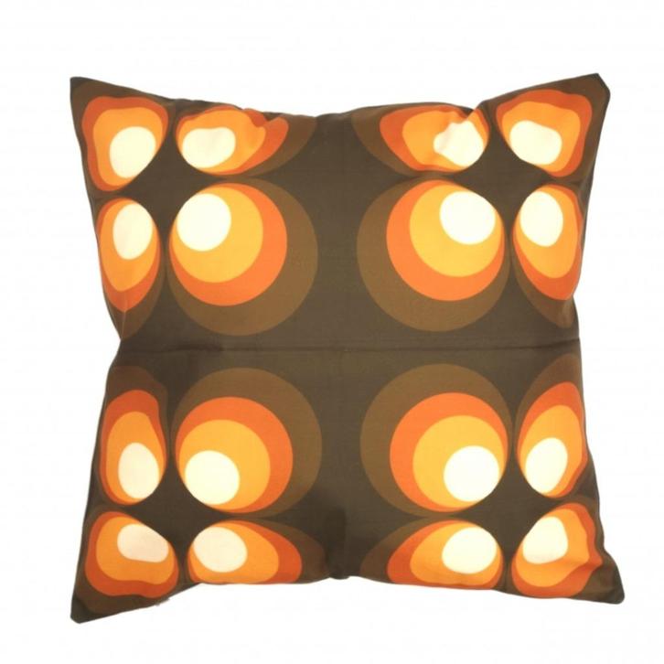 Retro kussenhoes Archie | 45 x 45 cm, Huis en Inrichting, Woonaccessoires | Kussens, Nieuw, Bruin, Vierkant, Verzenden