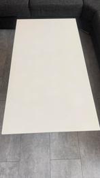 Witte salontafel met zilveren accenten, Huis en Inrichting, Tafels | Salontafels, Ophalen, 100 tot 150 cm, Zo goed als nieuw, Metaal