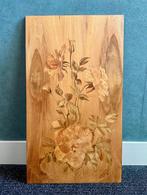 ingelegd houten paneel met bloemen., Ophalen