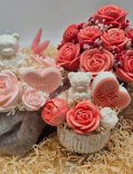 Kaarsboeketten - Valentijnscadeau - Geurkaarsen - Kaarsen, Overige materialen, Nieuw, Ophalen of Verzenden, Crème