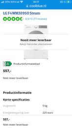 LG Nieuw Wasmachine Vulgewicht  9 kl, Ophalen, 1200 tot 1600 toeren, Nieuw, 90 tot 95 cm