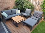 Luxe Aluminium Loungeset met 2xTafel, Ophalen, 4 zitplaatsen, Aluminium, Bank