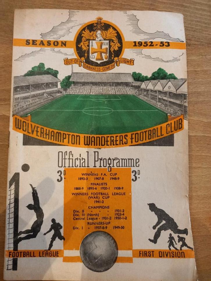 Wolves - Cardiff 1952 Programma boekje, Verzamelen, Sportartikelen en Voetbal, Gebruikt, Boek of Tijdschrift, Ophalen of Verzenden