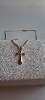 Antieke  ketting, doublé goud met kruisje doublé goud., Sieraden, Tassen en Uiterlijk, Antieke sieraden, Ophalen of Verzenden