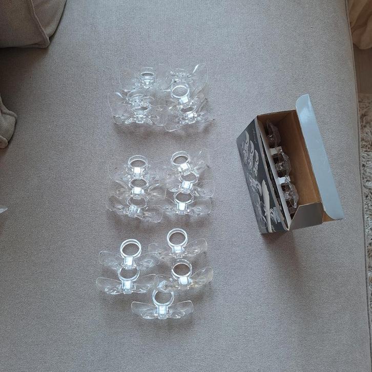Vintage lucite servetringen Strik / per stuk, Huis en Inrichting, Keuken | Bestek, Gebruikt, Rvs of Chroom, Ophalen of Verzenden