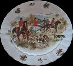 PORSELEINEN ROYAL SCHWABAP BORD MET JACHTTAFEREEL 30,5 CM, Antiek en Kunst, Ophalen