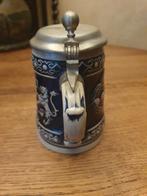 Vintage Bierpul met Tinnen Deksel, Ophalen, Gebruikt