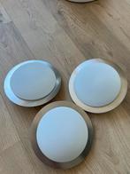 3x GAMMA plafonnière Phoenix wit/staal 21,5 cm max 60 watt, Ophalen of Verzenden, Zo goed als nieuw, Glas
