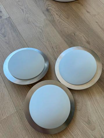 3x GAMMA plafonnière Phoenix wit/staal 21,5 cm max 60 watt beschikbaar voor biedingen