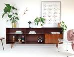 Vintage Deens dressoir palissander fineer Danish sideboard, Ophalen of Verzenden, Huis en Inrichting