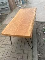 Salontafel boomstam eiken, Ophalen, 100 tot 150 cm, 50 tot 100 cm, Zo goed als nieuw