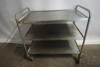 RVS Serveerwagen magazijnwagen serveerkar, Ophalen of Verzenden, Gebruikt