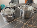 Pannen, Huis en Inrichting, Keuken | Potten en Pannen, Inductieplaat, Zo goed als nieuw, Rvs, Ophalen