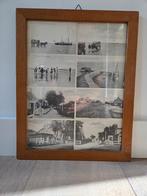 8 antieke ansichtkaarten Schiermonnikoog in eiken lijst, Ophalen of Verzenden