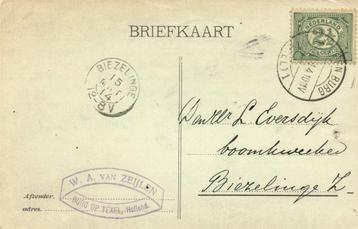W.A. van Zeijlen, Burg op Texel - 03.1914 - briefkaart beschikbaar voor biedingen
